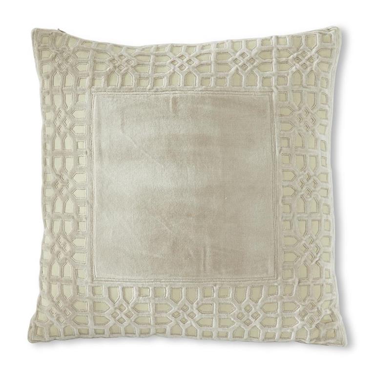 Tan Moroccan Cutout Cotton Velvet Pillow