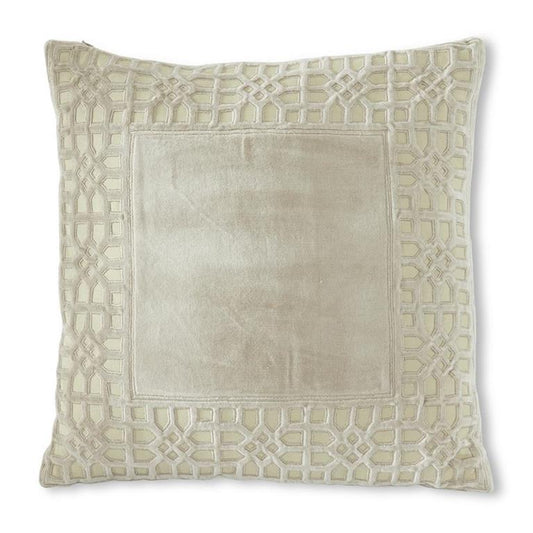 Tan Moroccan Cutout Cotton Velvet Pillow