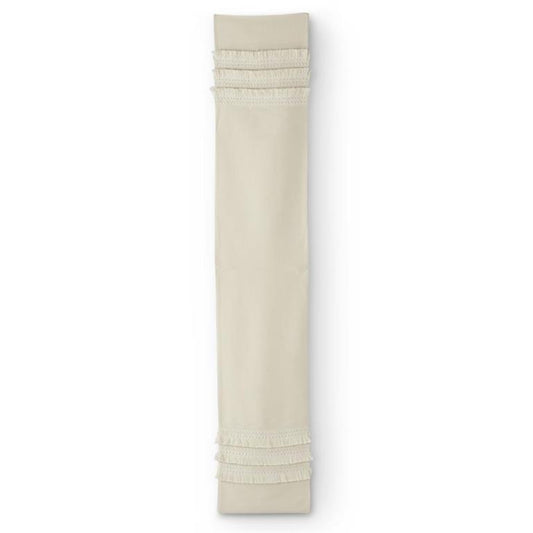 White Cotton Table Runner with Layers of Fringe