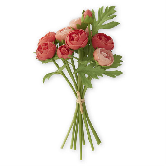 Real Touch Ranunculus Bundle - Orange Coral