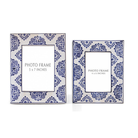 Blue & White Ceramic Photo Frame