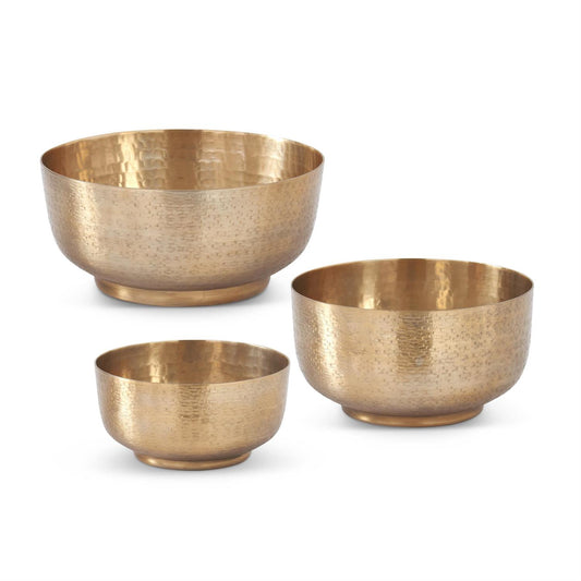 Small Textured Antiqued Gold Footed Bowl