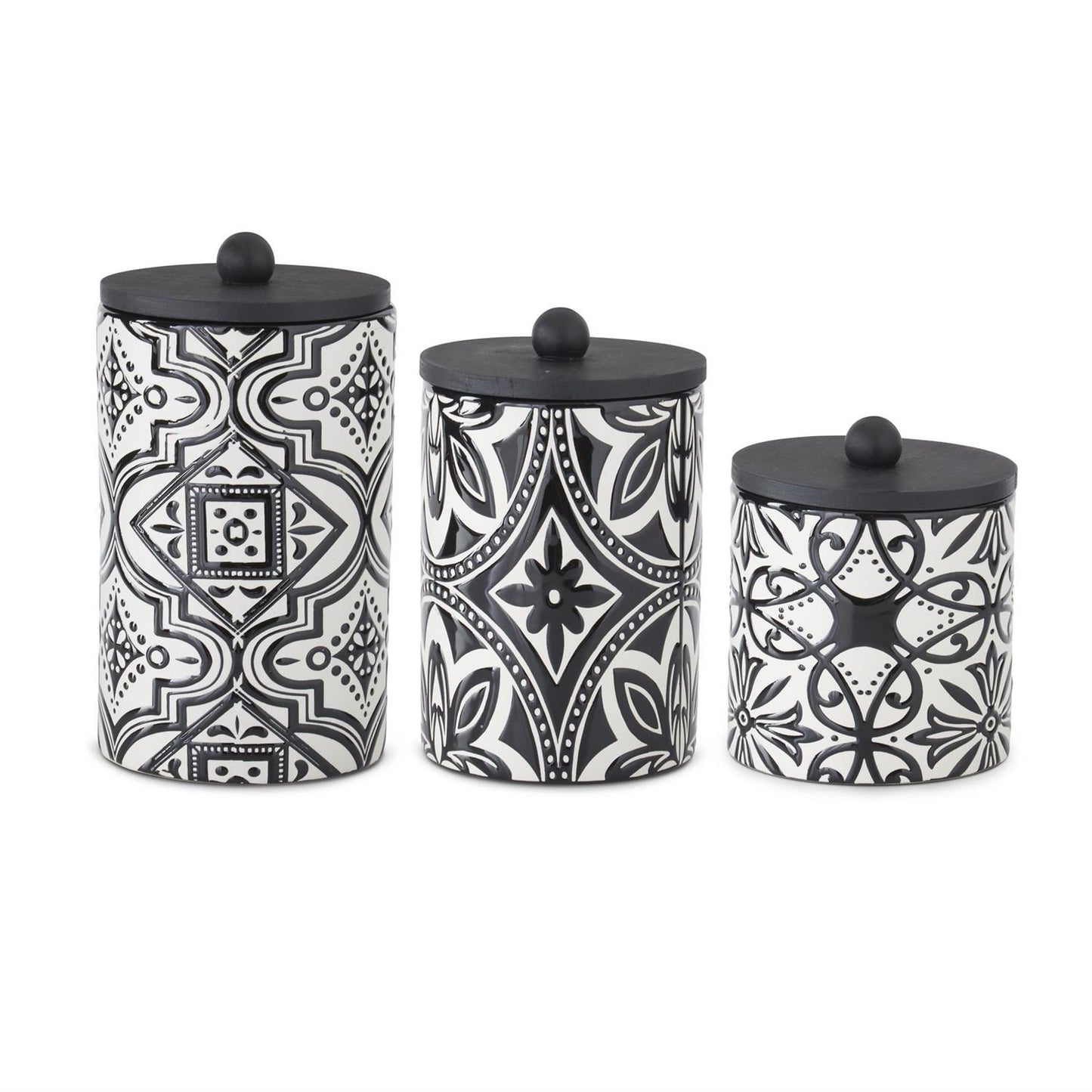 Black & White Stoneware Canisters