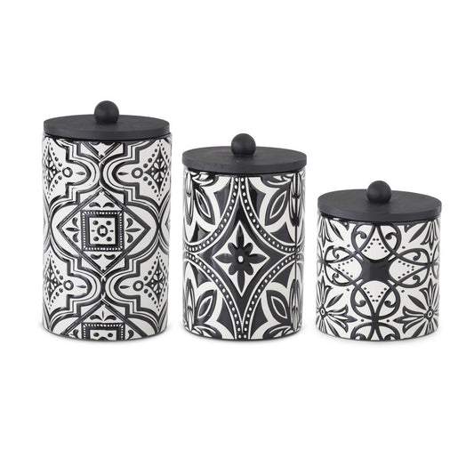 Black & White Stoneware Canisters