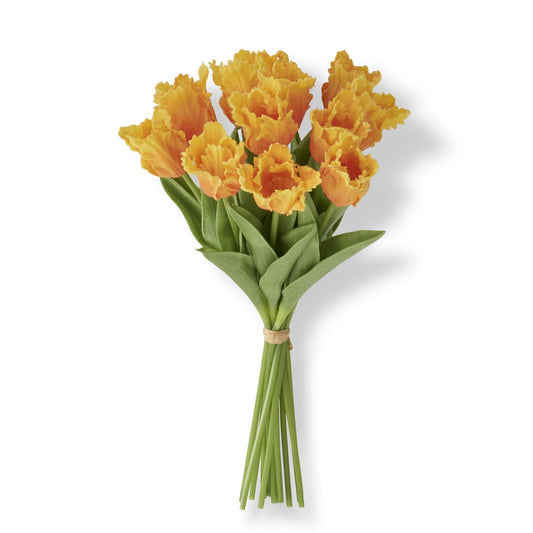Real Touch Parrot Tulip Bundle - Light Orange