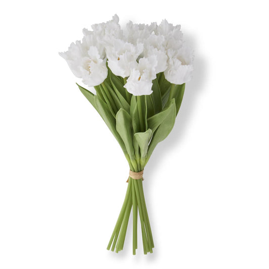 Real Touch Parrot Tulip Bundle - White