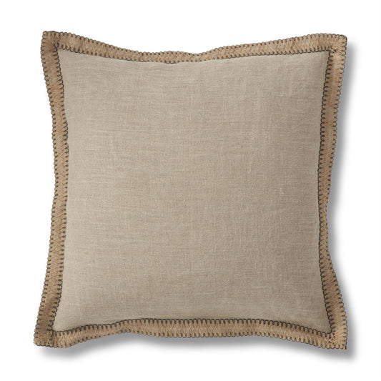 Natural Cotton Jute Flange Pillow