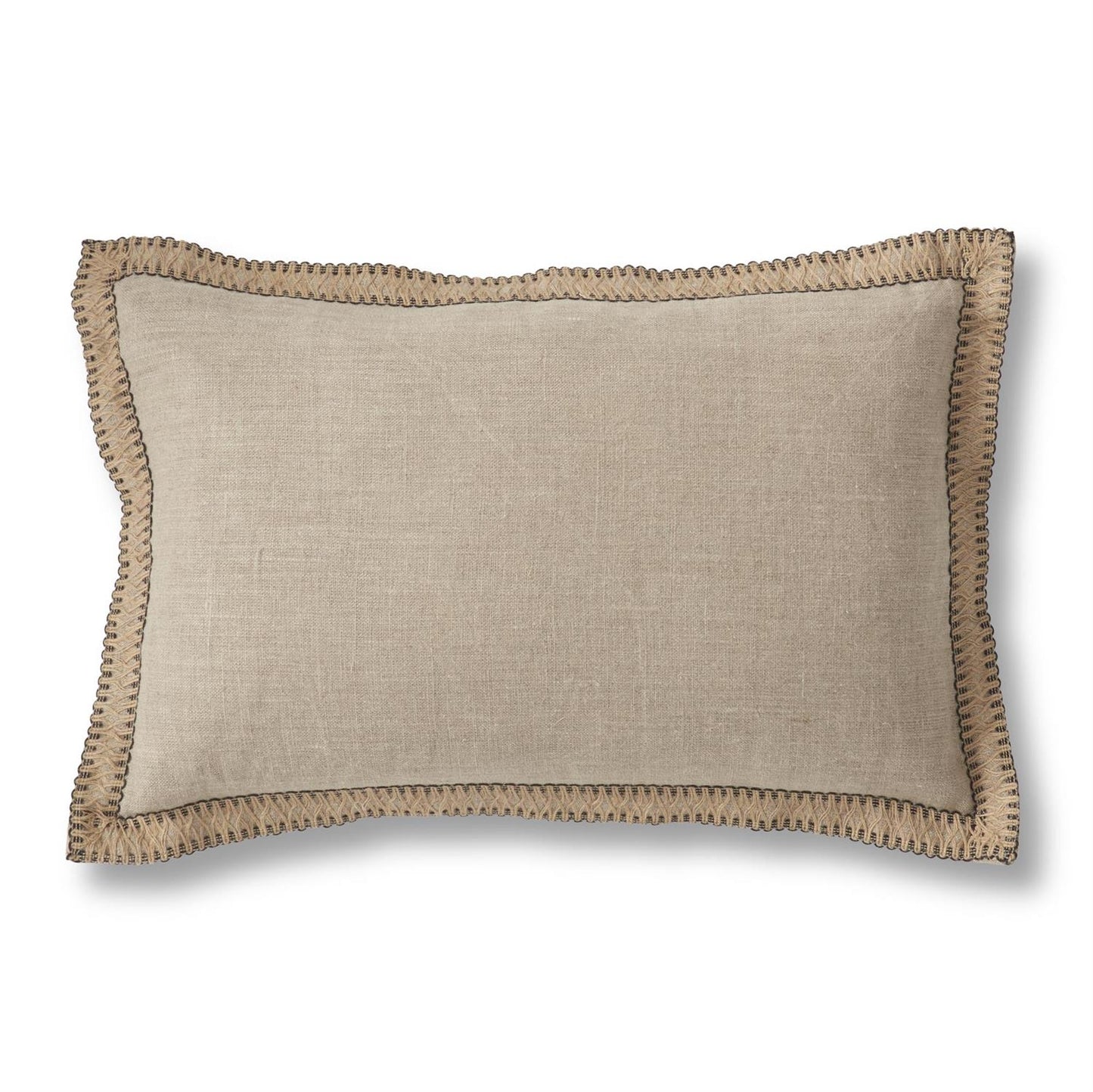 Natural Cotton Jute Flange Lumbar Pillow