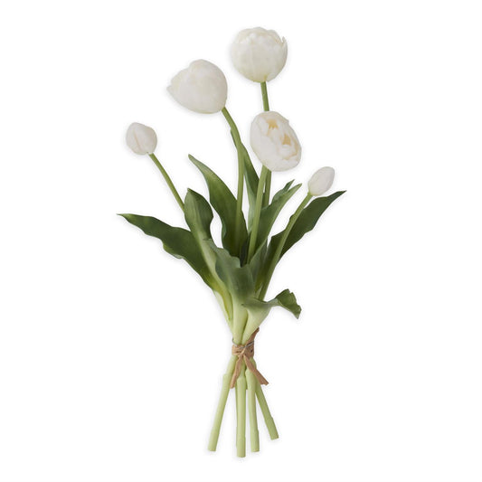 Real Touch Tulip Bud & Bloom Bundle - White