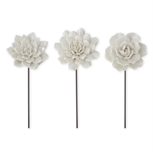 White Resin Flower Picks
