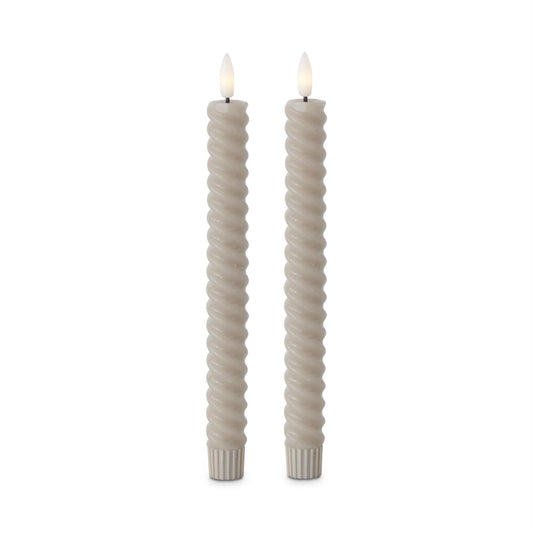 Taupe Spiral LED Candle with Timer