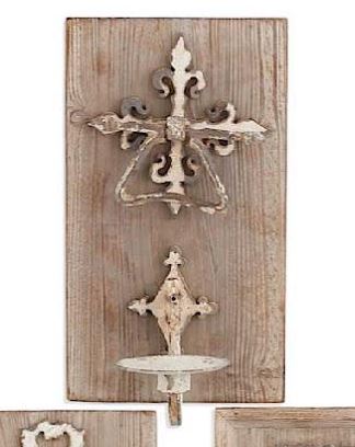 Wood & Metal Wall Sconce Candleholders