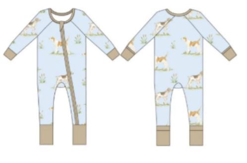 Hunting Dogs Zipper Onesie