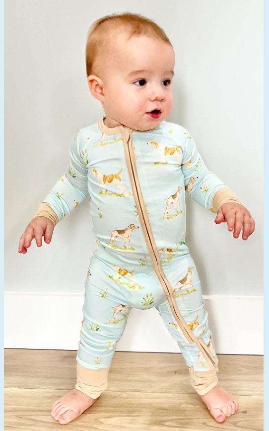 Hunting Dogs Zipper Onesie