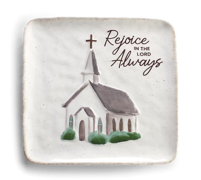 PLATE REJOICE ALWAYS CHURCH