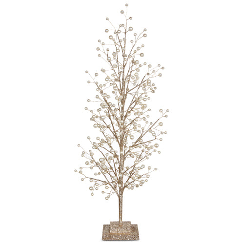 28” Glittered Tree with Pearls