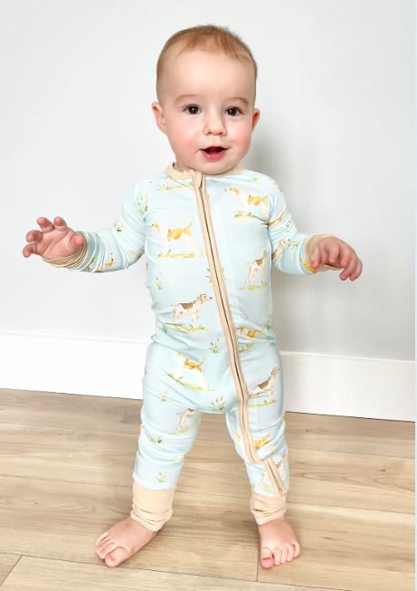Hunting Dogs Zipper Onesie