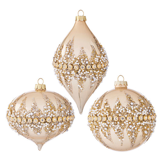 Beaded Ornament - Champagne