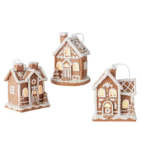 Big Lighted Gingerbread House Ornament