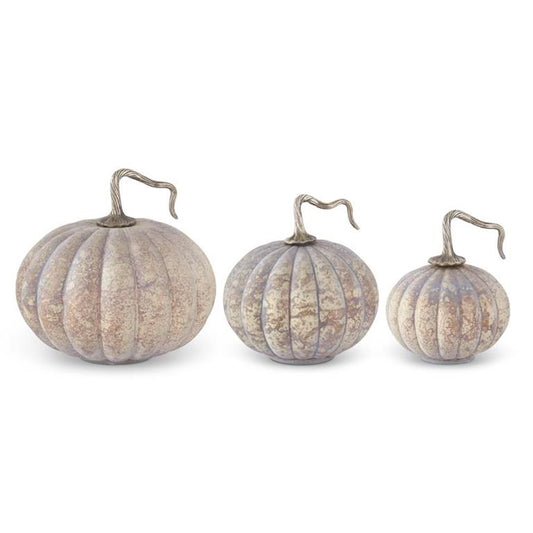 Matte Cream & Brown Speckled Glass Pumpkins