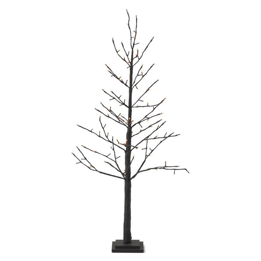 Black with Orange Lights Halloween Twig Tree