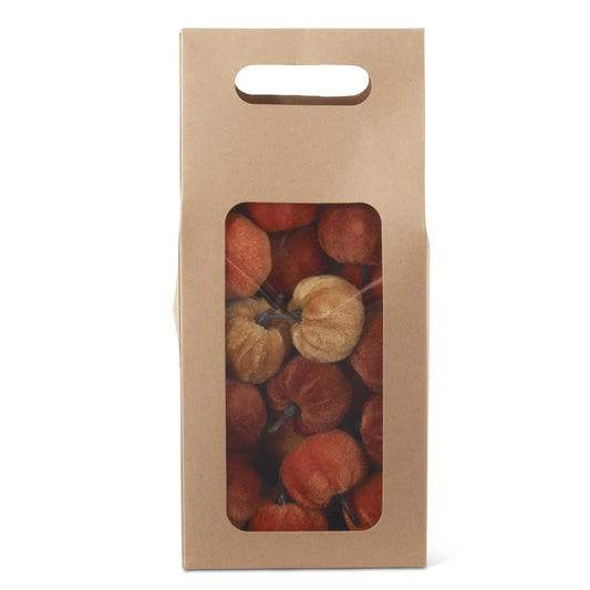 Craft Bag of 24 Mini Brown Orange & Yellow Pumpkins