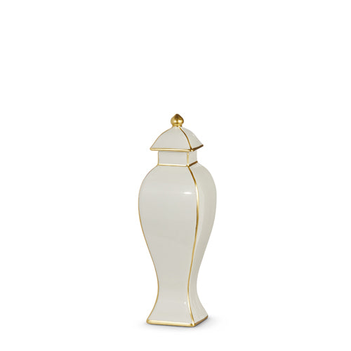 11.5" Gold Accent Decorative Ginger Jar