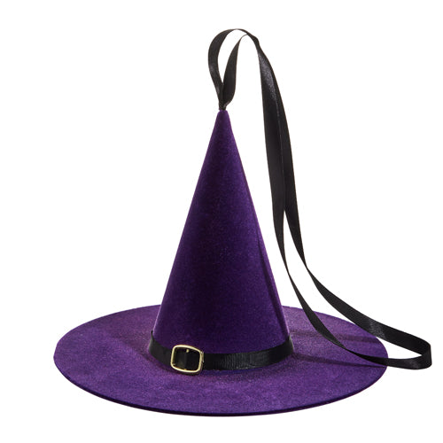 Purple Flocked Witch Hat