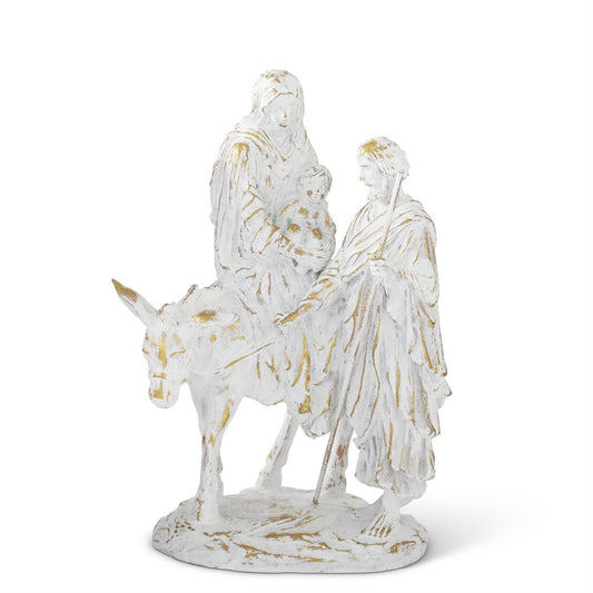 White with Gold Holy Family Traveling