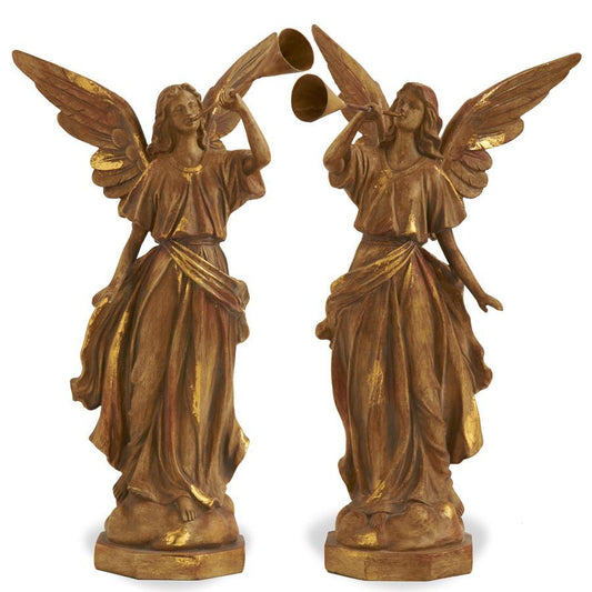 Trump Gold Resin Vintage Angel Playing Trumpet