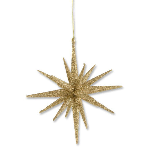 18 point Gold Glitter Star Ornament