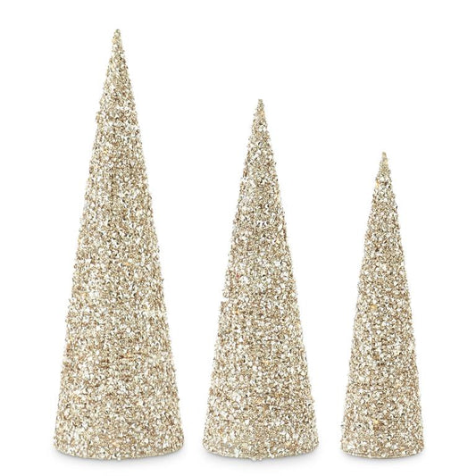 Champagne Sequins & Bead Embellished LED Christmas Tree