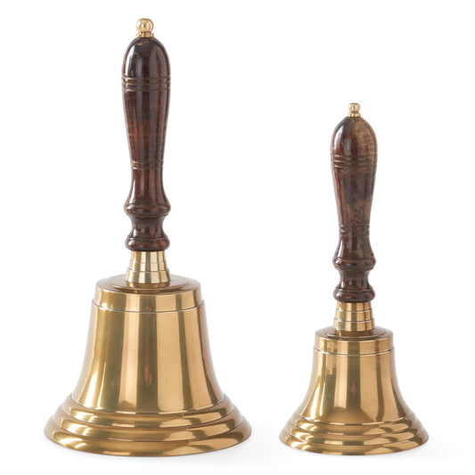 Brass Hand Bells with Dark Brown Wood Handle