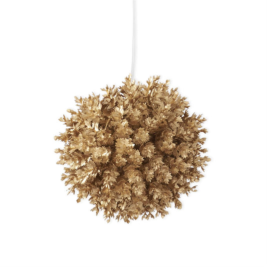 Gold Small Leaf Round Ornament