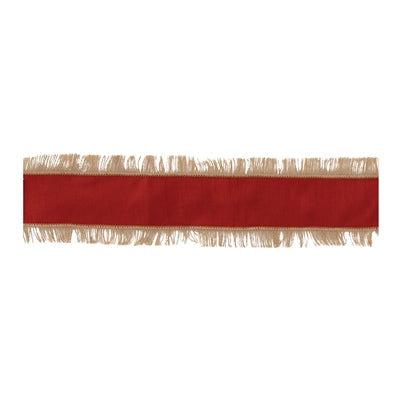 Burnt Orange Ribbon with Jute Edging
