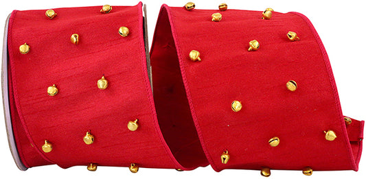 Red Dupioni with Gold Bells
