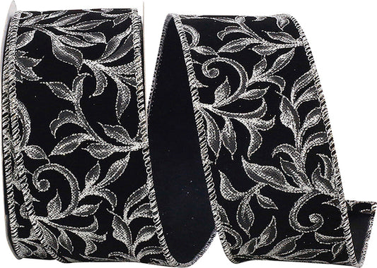 Black and Silver Exquisite Scroll Leaf