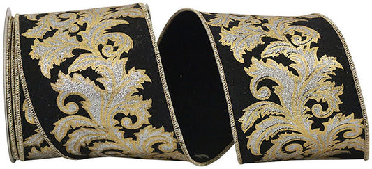 Black, Gold, and Silver Leaf Filigree