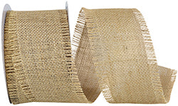 Ribbon - Burlap Jute Fringe, Natural, 2-1/2 Inch, 10 Yards