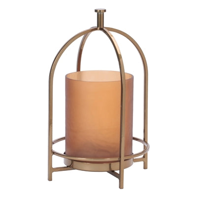 Short Iron and Glass Candle Holder
