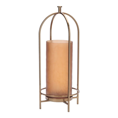 Tall Iron and Glass Candle Holder