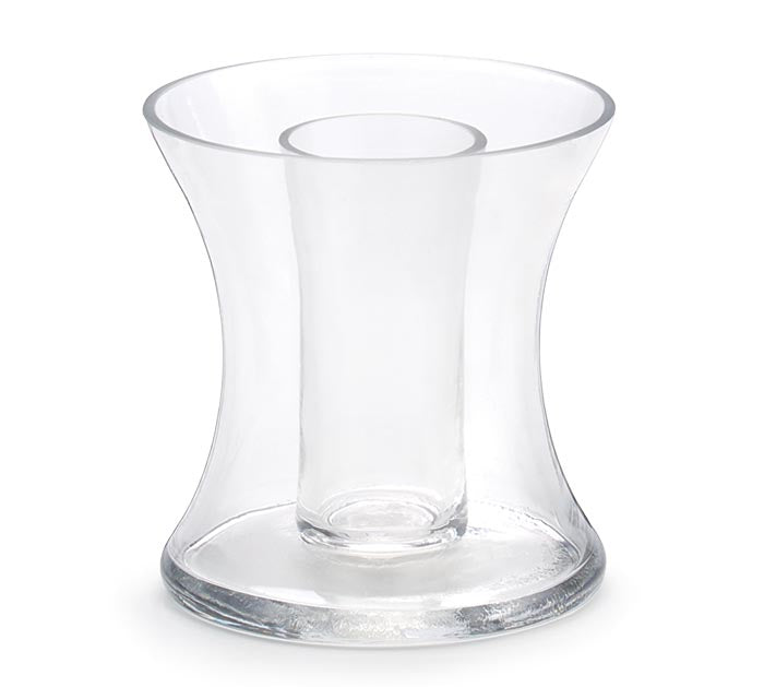 VASE GLASS DOUBLE HOURGLASS