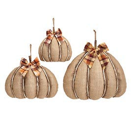Small Burlap Pumpkin Wall Hanger