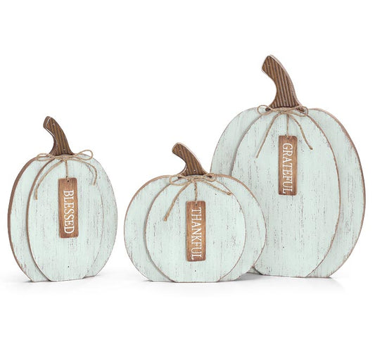 Layered Pumpkin - Small, Thankful