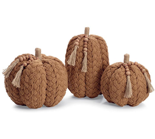 Small Brown Braided Pumpkin