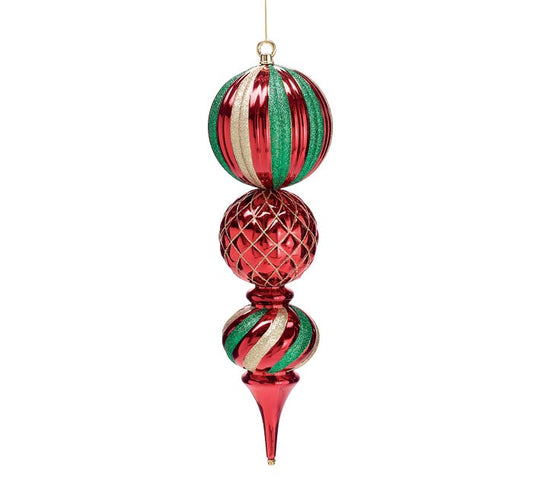 Large Red, Green, and Gold Finial