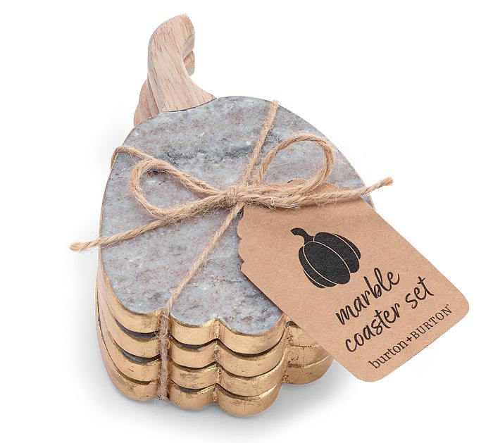 Marble Pumpkin Coasters