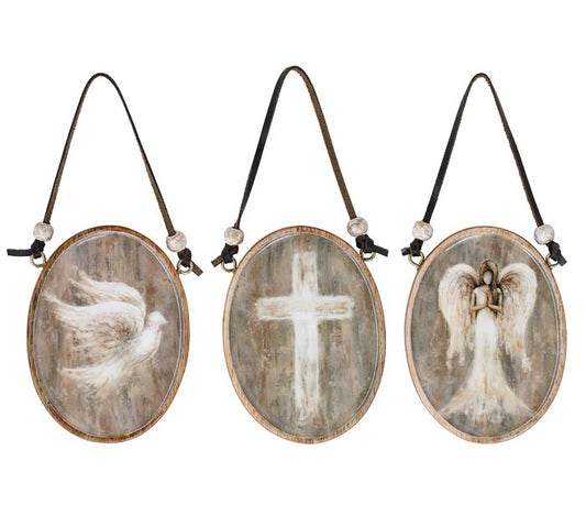 Natural Wood Religious Ornament