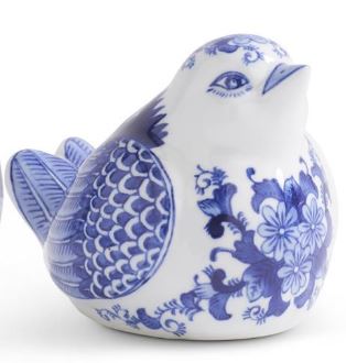 Blue & White Porcelain Floral Pattern Birds