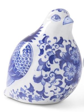 Blue & White Porcelain Floral Pattern Birds